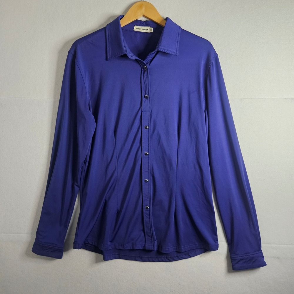 Ranch Dressn Purple Performance Western Show Shirt Long Sleeve Snap Front 1XL